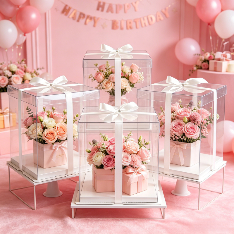 Event Party Box - 透明ケーキボックス 大型ギフト包装 ギフトボックス 梱包用品 ベーカリーラッピングボックス 結婚式