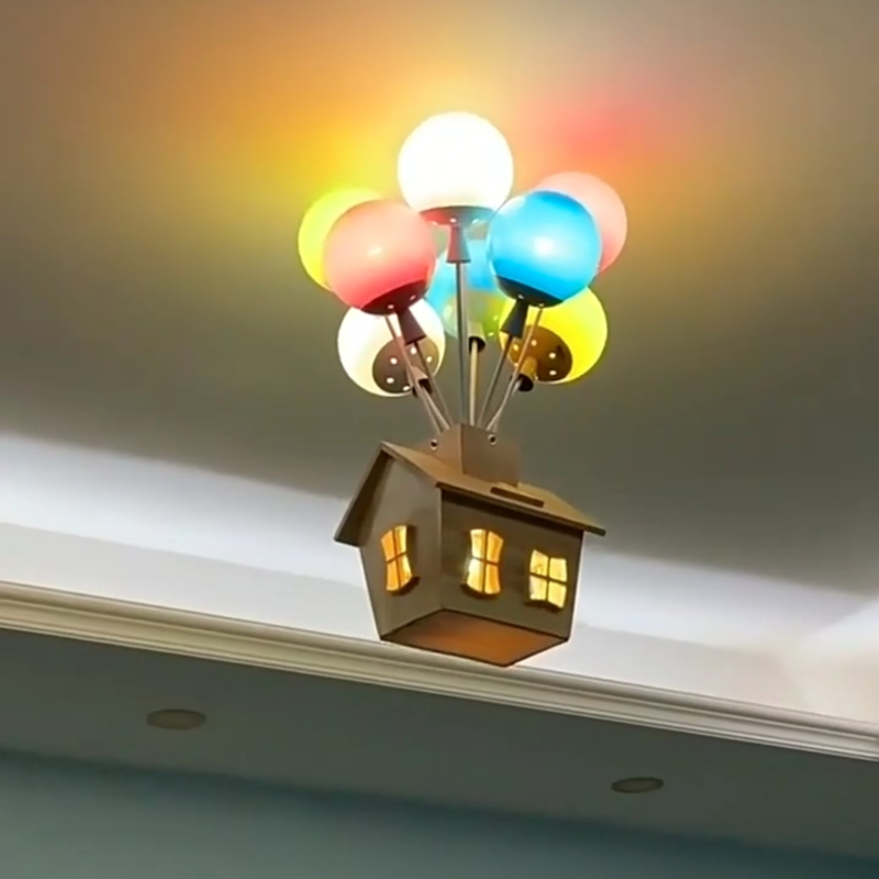 Led Balloon Light - 現代の漫画バルーンシーリングライト子供用ステンドグラスシャンデリア男の子女の子寝室用LEDライトで装飾