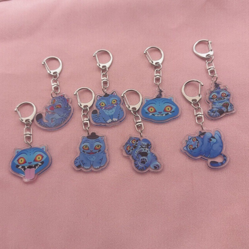 Event Party - 8個入りアクリル製かわいい猫キーホルダー、最高の贈り物