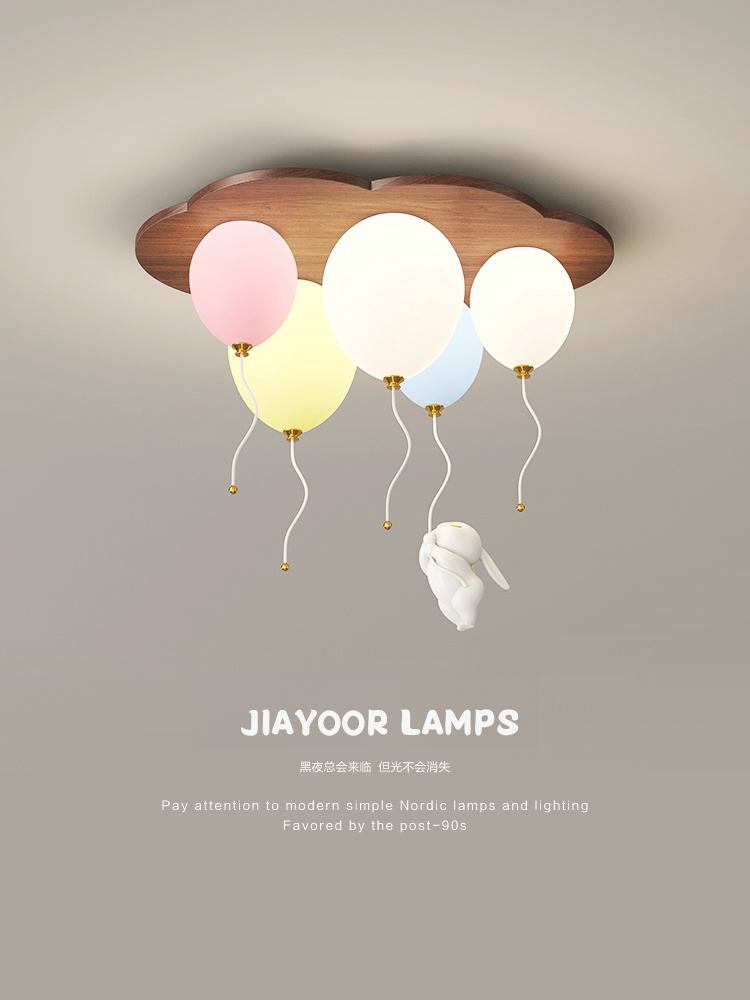Led Balloon Light - 現代バルーン LED シーリングライト木製子供部屋の装飾赤ちゃんの少年少女の寝室の光沢クリエイティブシャンデリアランプ