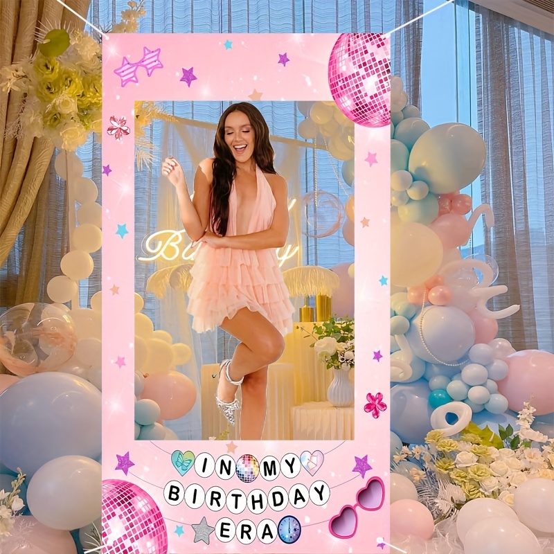 ピンクの「My Birthday Times」スターとハート - Photo Booth Frame のレビューと価格