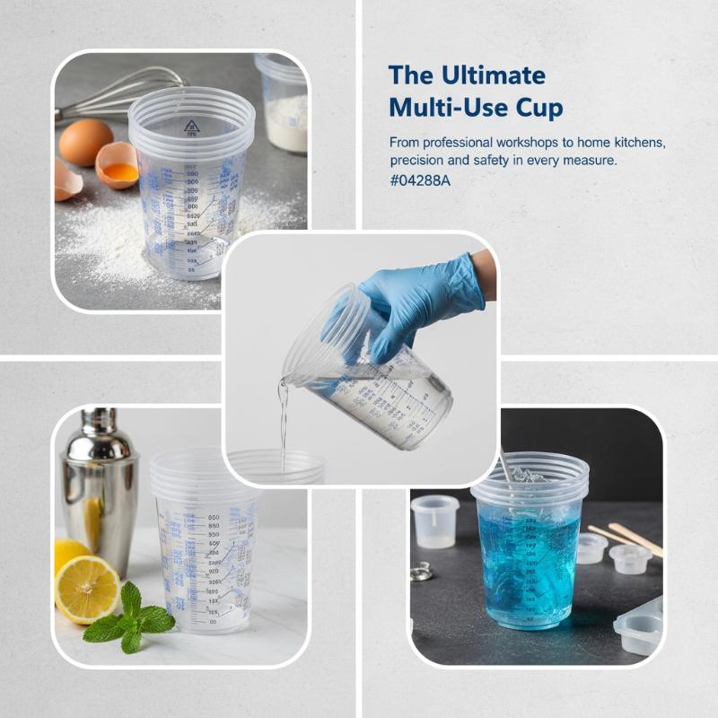 50個入り 600ml 計量済みプラスチック製塗料混合カップ - Plastic Cup 50Pcs のレビューと価格