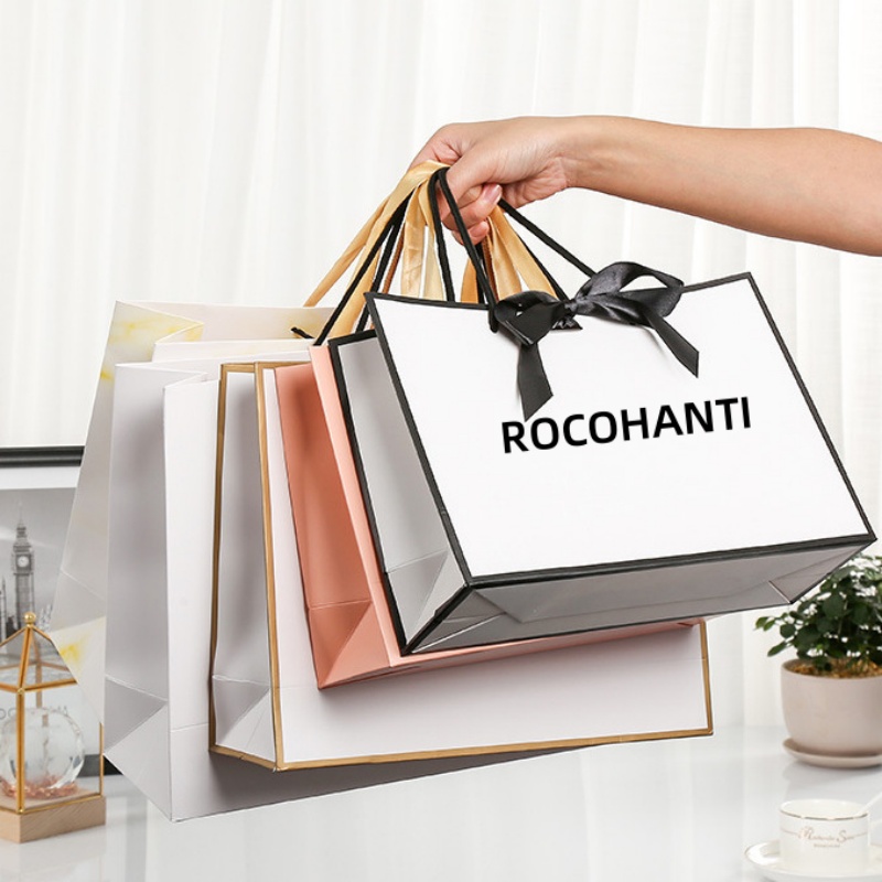 50枚入り 白黒クラフト紙袋 衣料品ブティック ジュエリーギ - Event Party Shop のレビューと価格