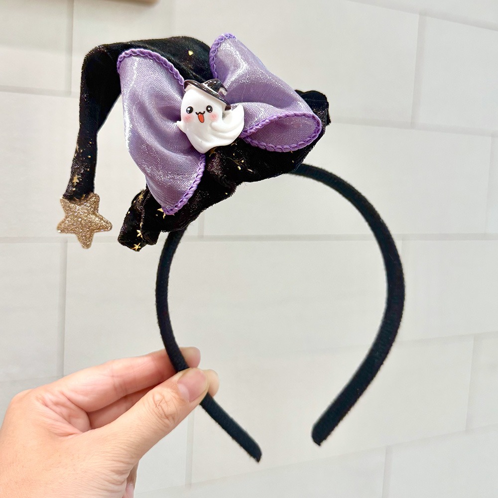 面白いゴーストハロウィン魔女帽子ヘッドバンドメッシュボウハロ - Party Hat Cone のレビューと価格