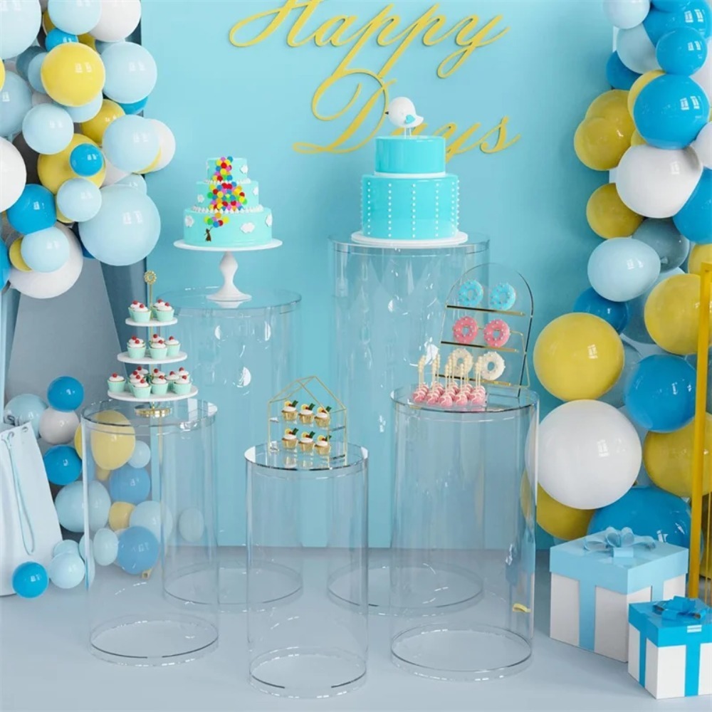 3/5個入り ホワイトシリンダー台座、ウェディングパーティー - Dessert Table Backdrop のレビューと価格