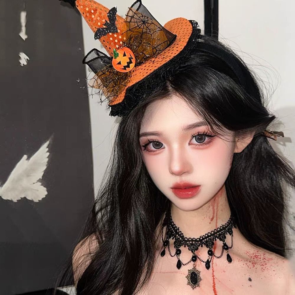 かわいいスパイダーハロウィン魔女帽子ヘッドバンドゴーストスカ - Party Hat Cone のレビューと価格